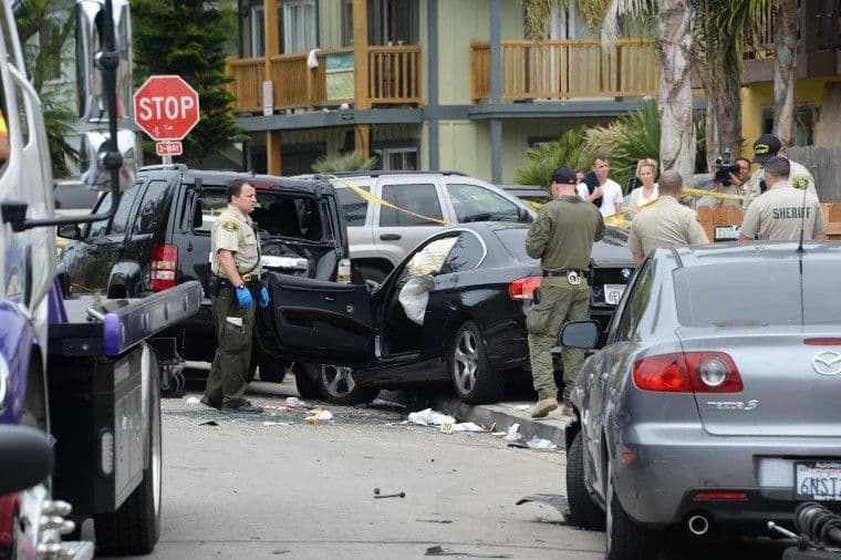 Auto, v ktorom Elliot Rodger spáchal samovraždu, zdroj: NBC News